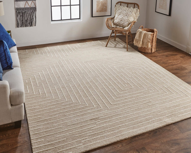 media image for fenner hand tufted beige ivory rug by thom filicia x feizy t10t8003bgeivyj00 7 256