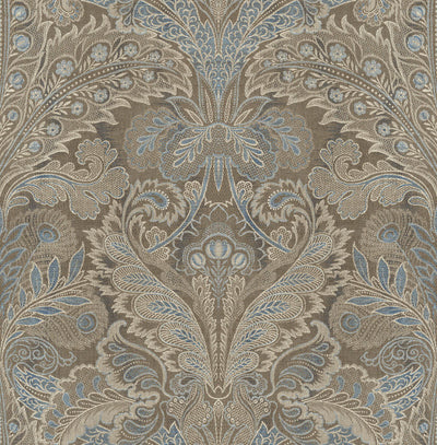 product image of Sample Old Damask Wallpaper in Brown & Gold 588