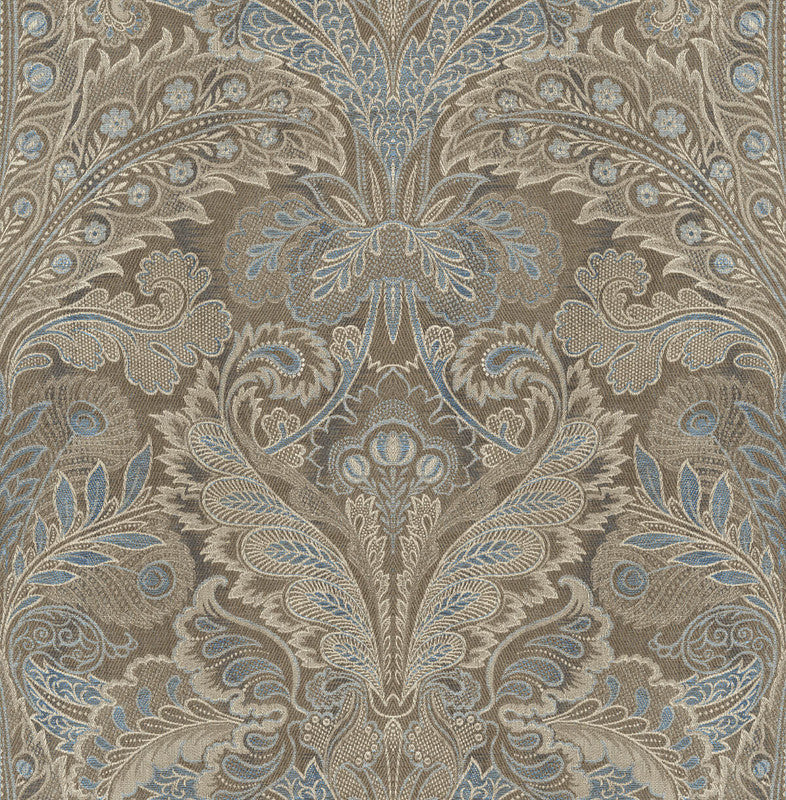 media image for Sample Old Damask Wallpaper in Brown & Gold 261