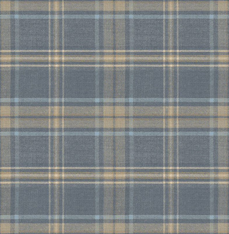 media image for Tartan Wallpaper in Blue & Brown 22