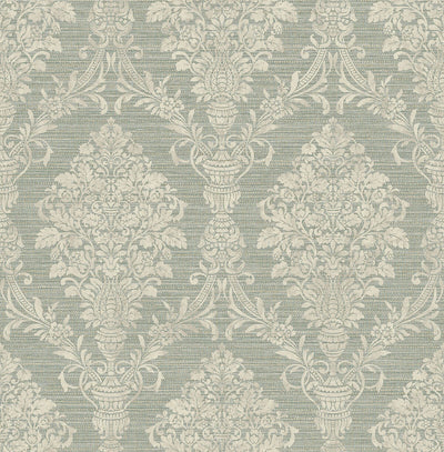 product image of Damask Cameo Wallpaper in Green & Beige 582