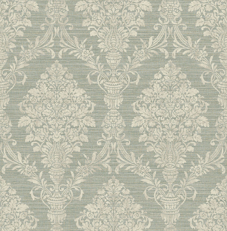 media image for Damask Cameo Wallpaper in Green & Beige 269