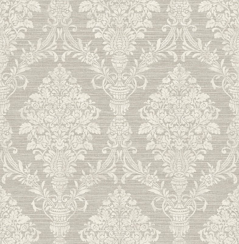 media image for Damask Cameo Wallpaper in Grey & Beige 25