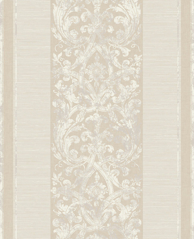 media image for Gothic Stripes Wallpaper in Cream & Beige 22