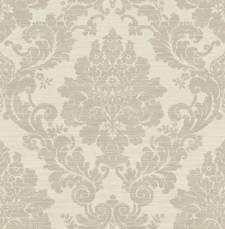 media image for Textile Damask Wallpaper in Cream 284