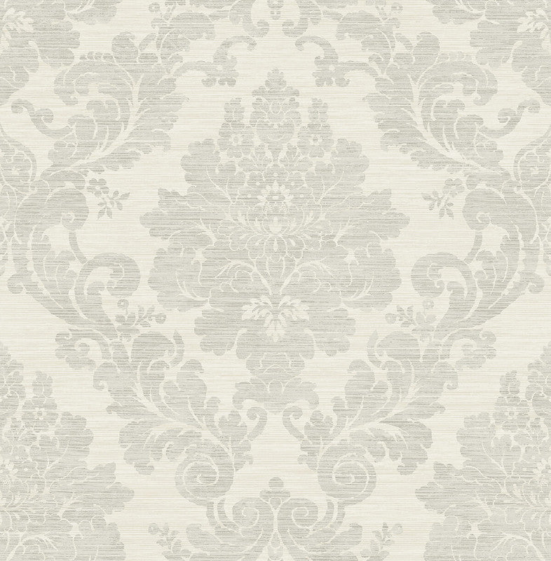 media image for Textile Damask Wallpaper in Grey & Light Beige 223