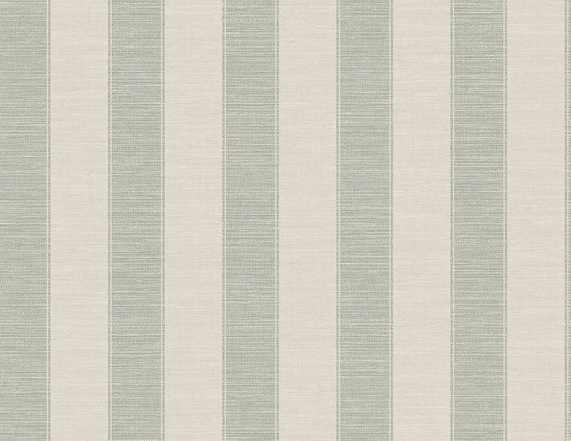 media image for Textile Stripe Wallpaper in Green & Beige 245