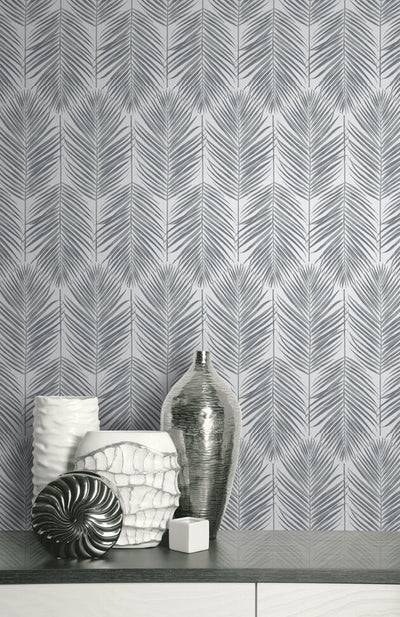 product image for Palm Caribbean Peel & Stick Wallpaper in Grey  14