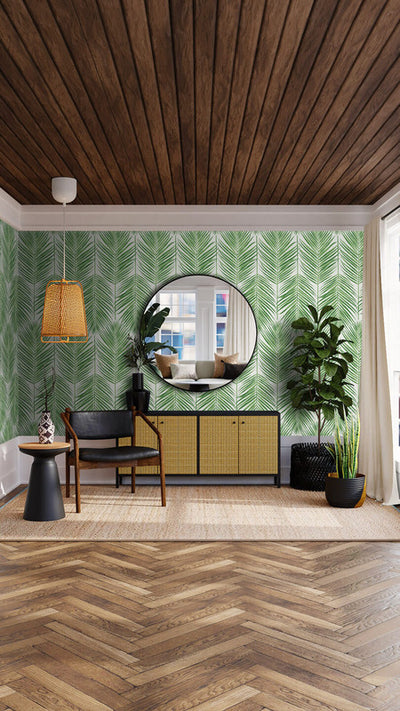 product image for Palm Caribbean Peel & Stick Wallpaper in Green 29