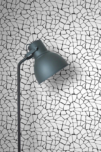 product image for Mosaic Stone Peel & Stick Wallpaper in Black & White 77