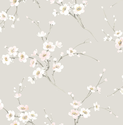 product image of Cherry Blossoms Peel & Stick Wallpaper in Grey  518