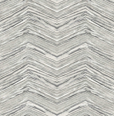 product image of Wood Chevron Peel & Stick Wallpaper in Grey & Black 525