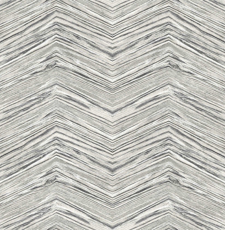 media image for Wood Chevron Peel & Stick Wallpaper in Grey & Black 240