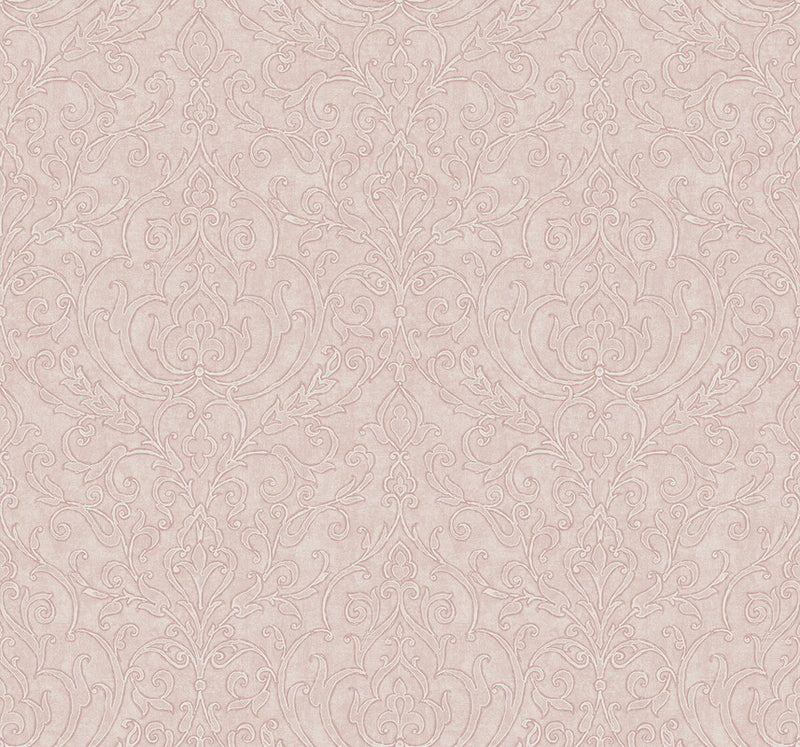 media image for Soft Damask Wallpaper in Pink 24