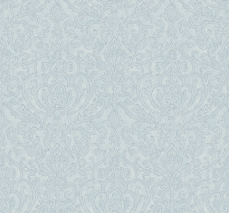 media image for Soft Damask Wallpaper in Light Blue 220