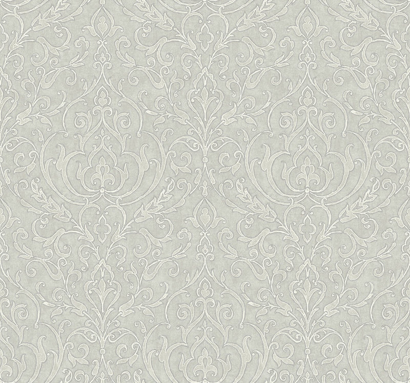 media image for Soft Damask Wallpaper in Grey 24