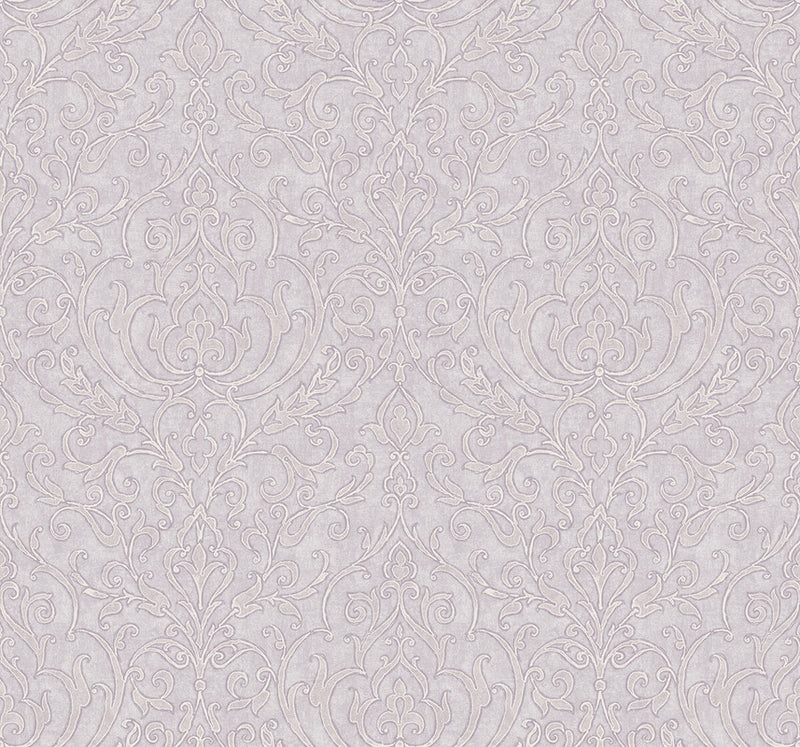 media image for Soft Damask Wallpaper in Light Purple 292