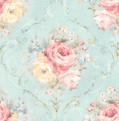 product image of Bouquet Wallpaper in Green & Multi 598