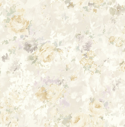 product image of Rose Garden Wallpaper in Yellow & Grey 57