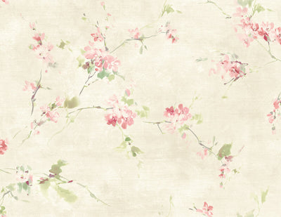 product image of Spring Flower Wallpaper in Beige & Rose 597