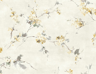 product image of Spring Flower Wallpaper in Beige & Orange 544