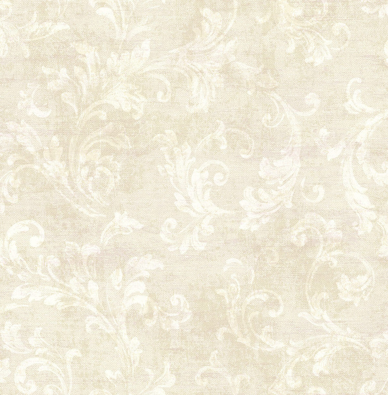 Shop Classic Scroll Wallpaper in Beige | Burke Decor