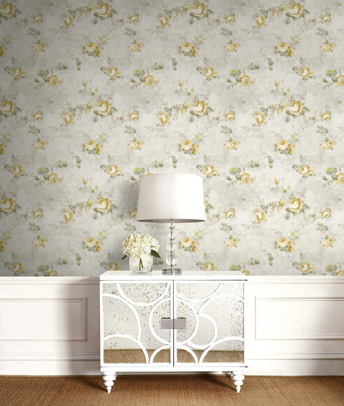 media image for English Flowers Wallpaper in Grey & Multi 276