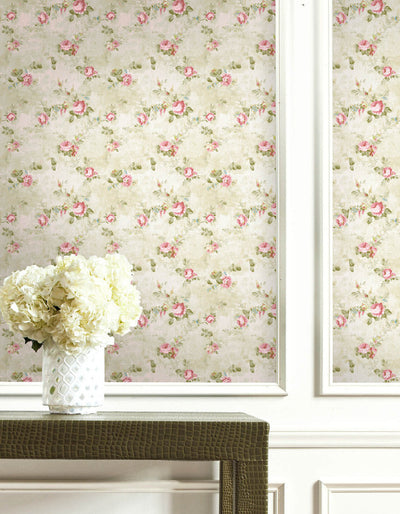 product image for English Flowers Wallpaper in Cream & Multi 65