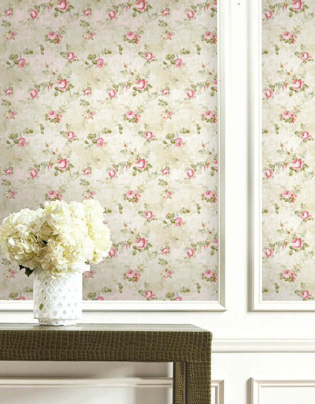 media image for English Flowers Wallpaper in Cream & Multi 290