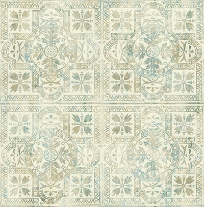 product image of Tiles Wallpaper in Beige & Light Green 566