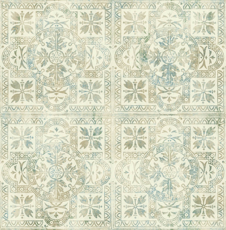 media image for Tiles Wallpaper in Beige & Light Green 270