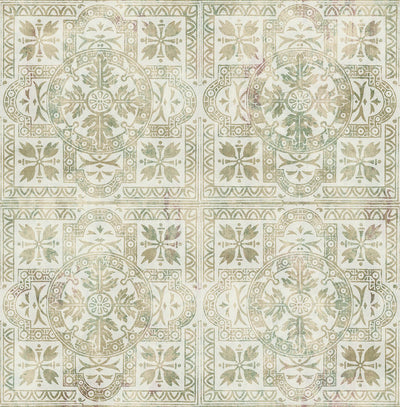 product image of Tiles Wallpaper in Beige & Green 552