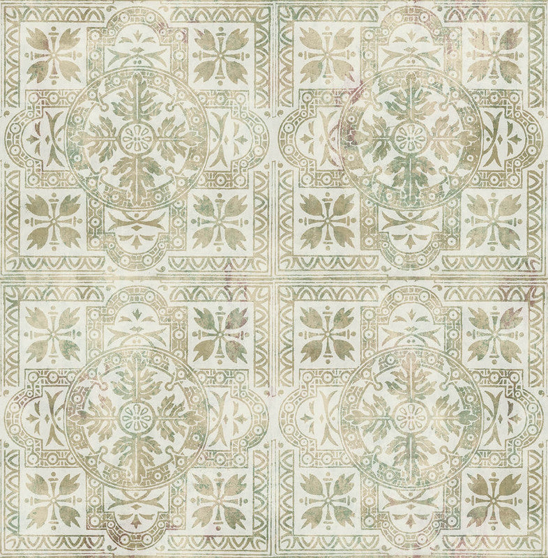 media image for Tiles Wallpaper in Beige & Green 294