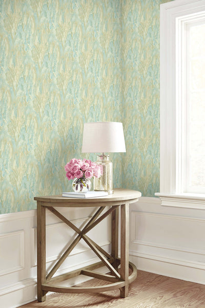 product image for Veined Marble Wallpaper in Beige & Aquamarine 76