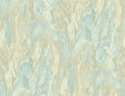 product image for Veined Marble Wallpaper in Beige & Aquamarine 50