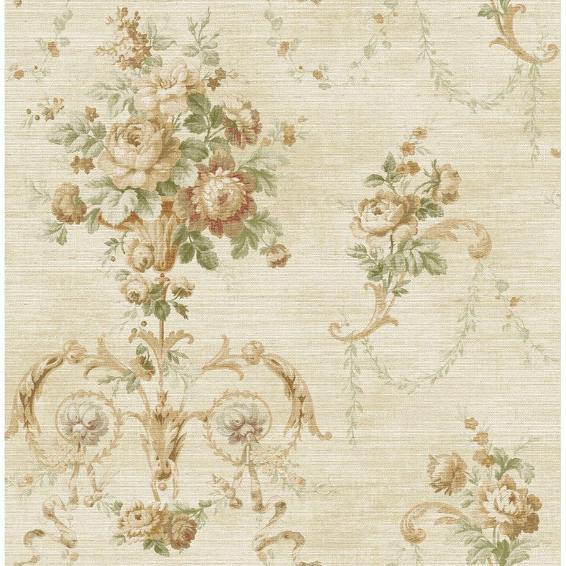 media image for Floral Tapestry Wallpaper in Beige & Green 218