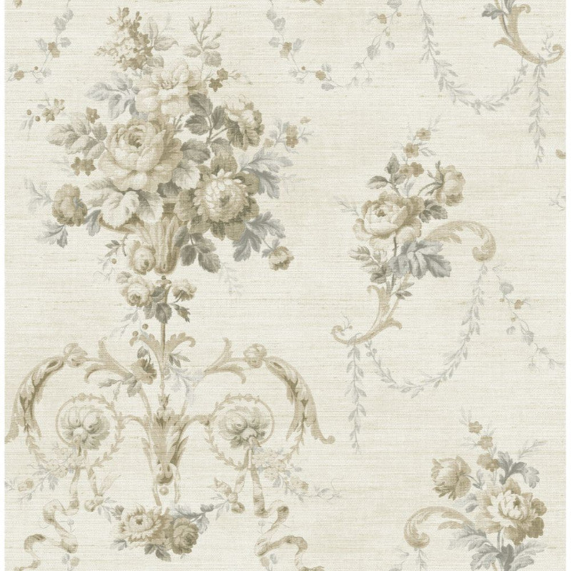 media image for Floral Tapestry Wallpaper in Beige & Grey 251