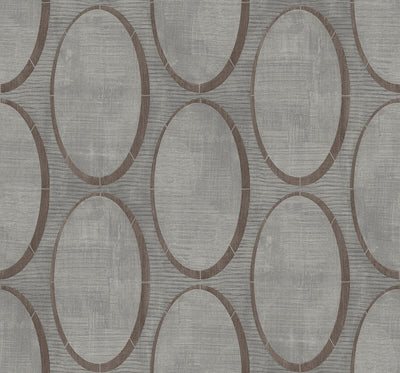 product image for Metallic Circles Wallpaper in Grey & Brown 71