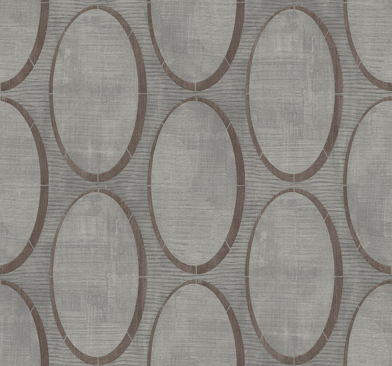 media image for Metallic Circles Wallpaper in Grey & Brown 272