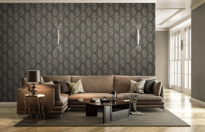 product image for Metallic Circles Wallpaper in Grey & Brown 44