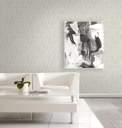 product image for Metallic Circles Wallpaper in Soft Grey 21