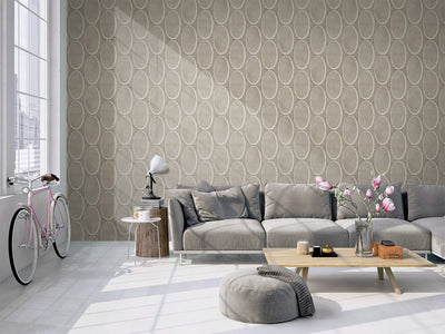 product image for Metallic Circles Wallpaper in Dark Grey 1