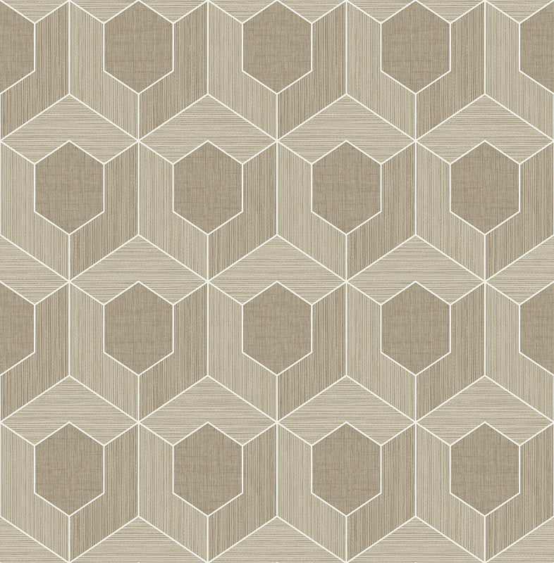media image for 3D Hexagon Wallpaper in Brown 299