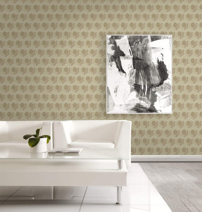 product image for 3D Hexagon Wallpaper in Brown 47