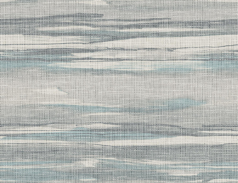 media image for Faux Grasscloth Waves Wallpaper in Beige & Blue 245