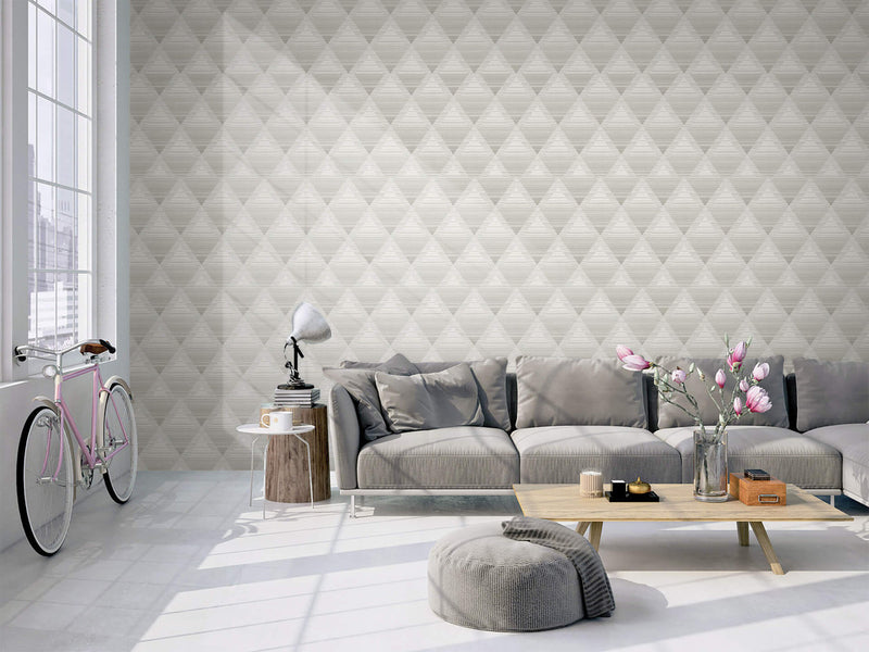 media image for Metallic Rhombus Wallpaper in Light Grey 226