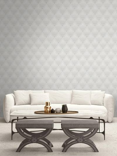 product image for Metallic Rhombus Wallpaper in Off-White & Beige 53