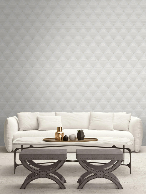 media image for Metallic Rhombus Wallpaper in Off-White & Beige 239