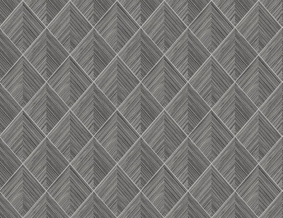 product image for 3D Pyramid Faux Grasscloth Wallpaper in Dark Grey 27