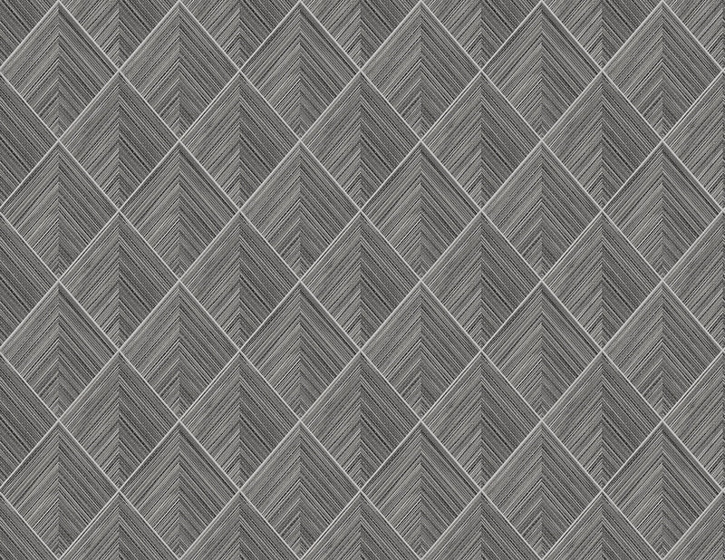 media image for 3D Pyramid Faux Grasscloth Wallpaper in Dark Grey 257